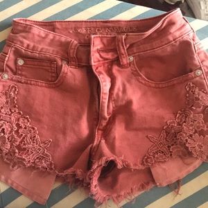 American eagle burnt orange mini shorts